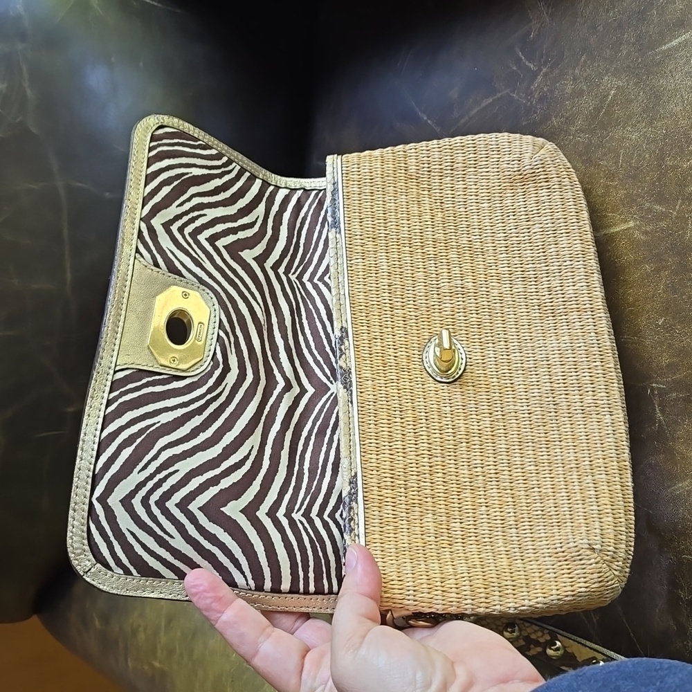 Coach Straw Python Clutch - image 4